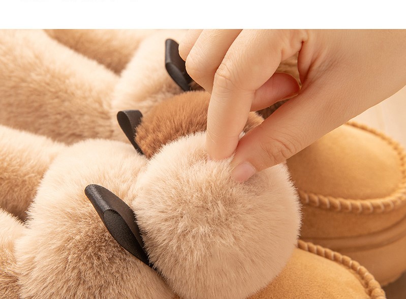Wholesale Outer wear cotton slippers women winter thick bottom snow boots plus velvet thick warm bag with cotton slippers factory Suppliers, Factory
