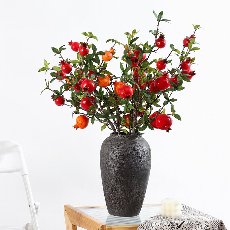 Wholesale Simulation flower pomegranate branch fortune fruit porch living room fake flower decoration decoration TV cabinet table floor flower decoration Manufacturer, Suppliers