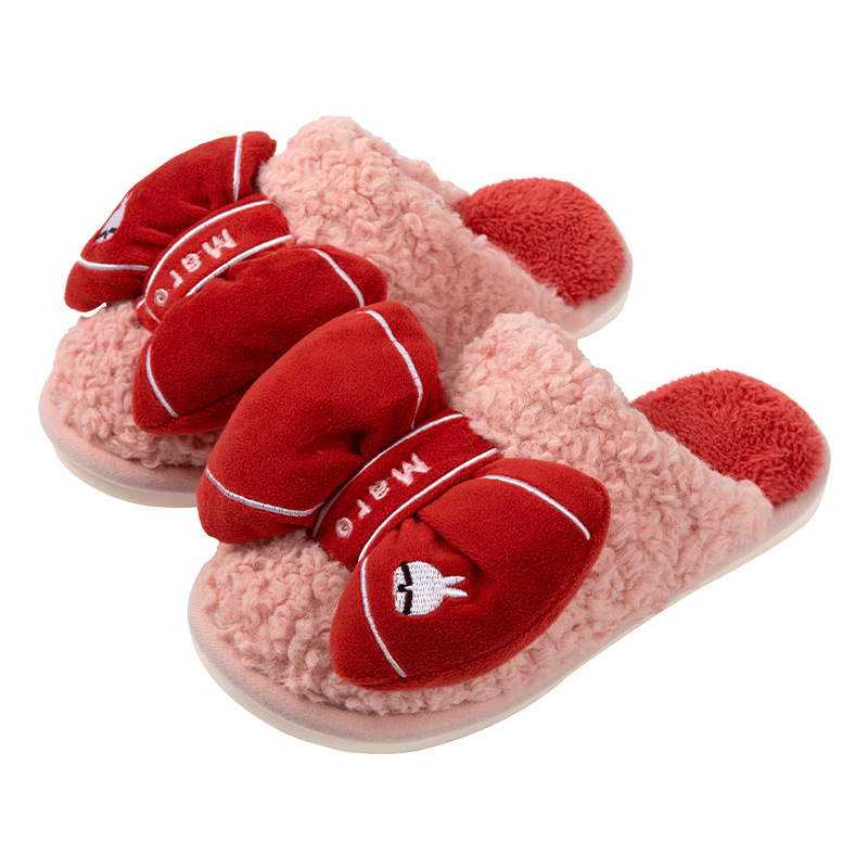 China Rogue rabbit cotton slippers women's winter indoor warm cute plush couple home non-slip outside wear new men's slippers Supplier, Factories
