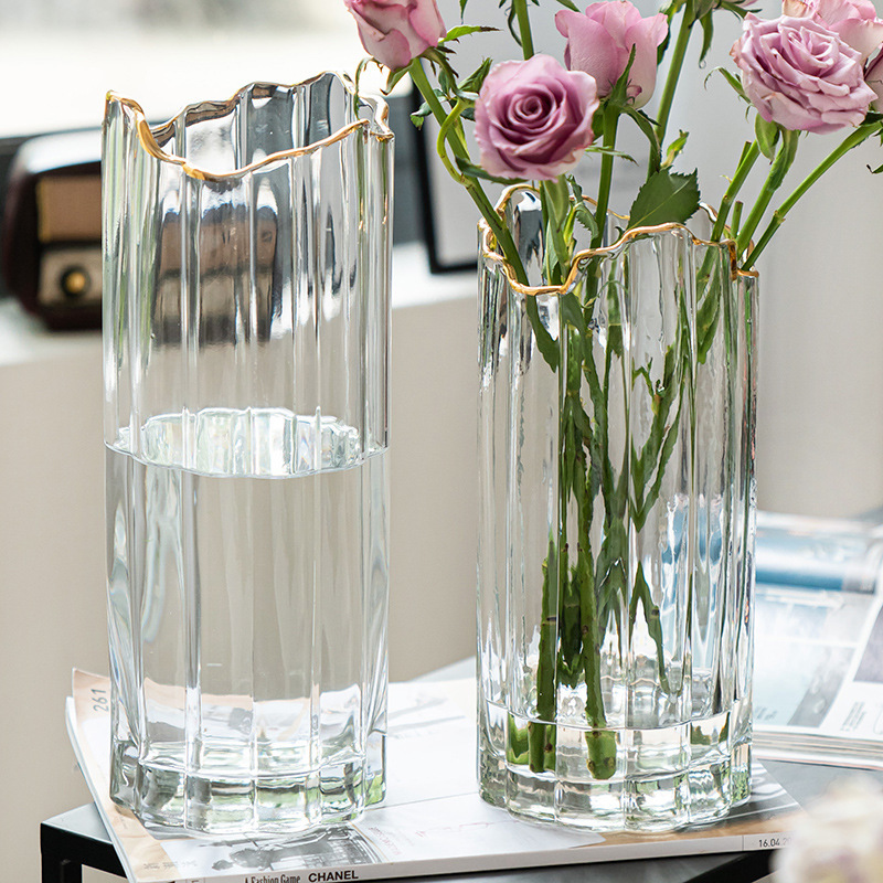 China China Manufacturer Modern Style Unique Design High Transparent Pink Crystal Glass Vase for  Manufacturers, Quotes