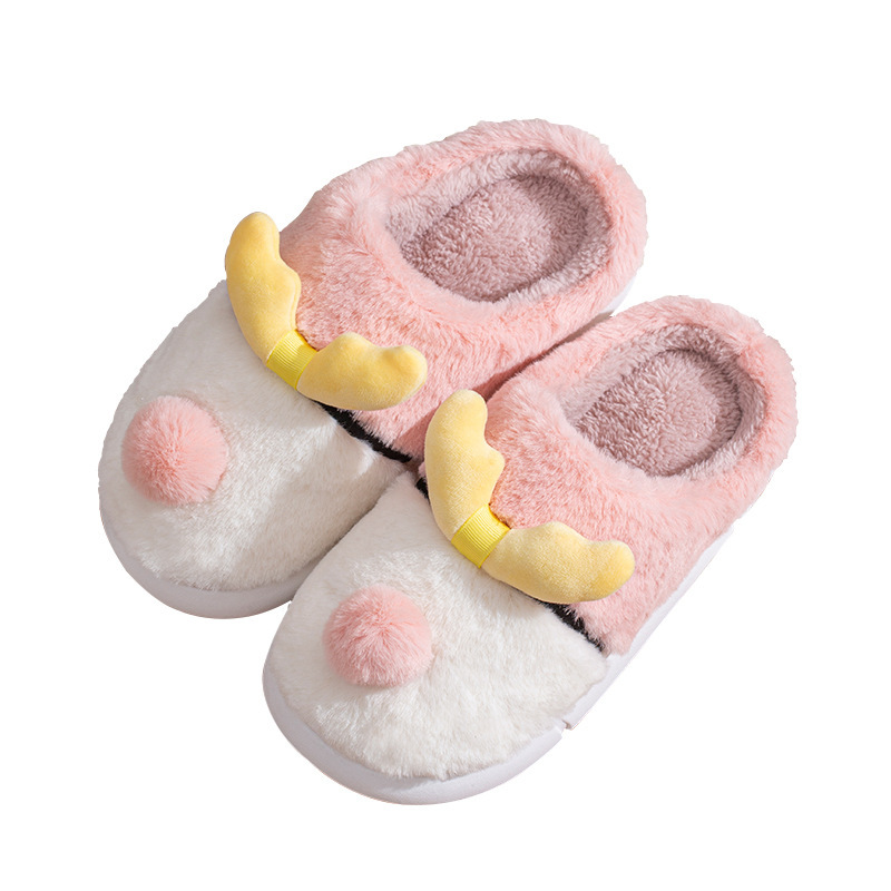 Wholesale Platform cotton slippers women's winter home household couple indoor slippers men cute outside wear plush autumn and winter warm shoes Supplier, Factories