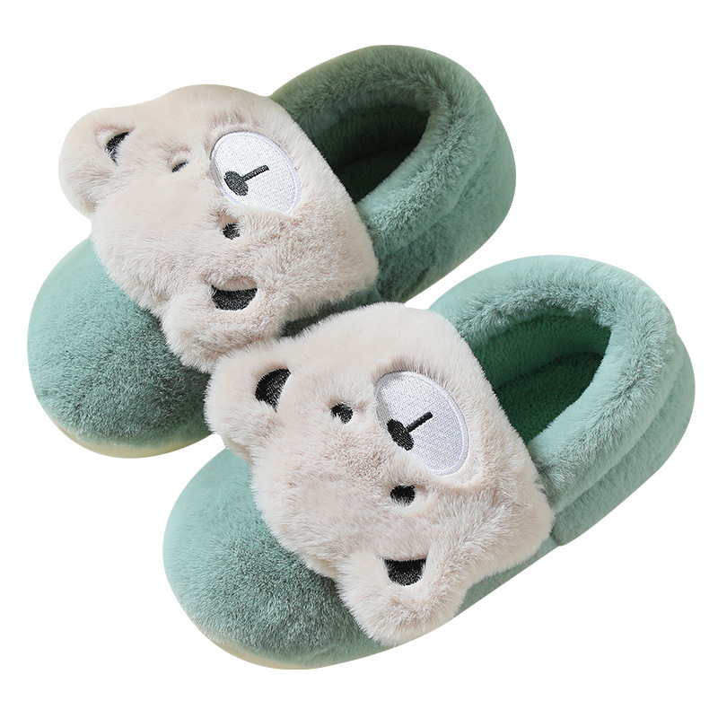 Wholesale Cartoon cotton slippers women's bag with warm winter plush home indoor thick bottom non-slip cute floor slippers men Manufacturers, Factory