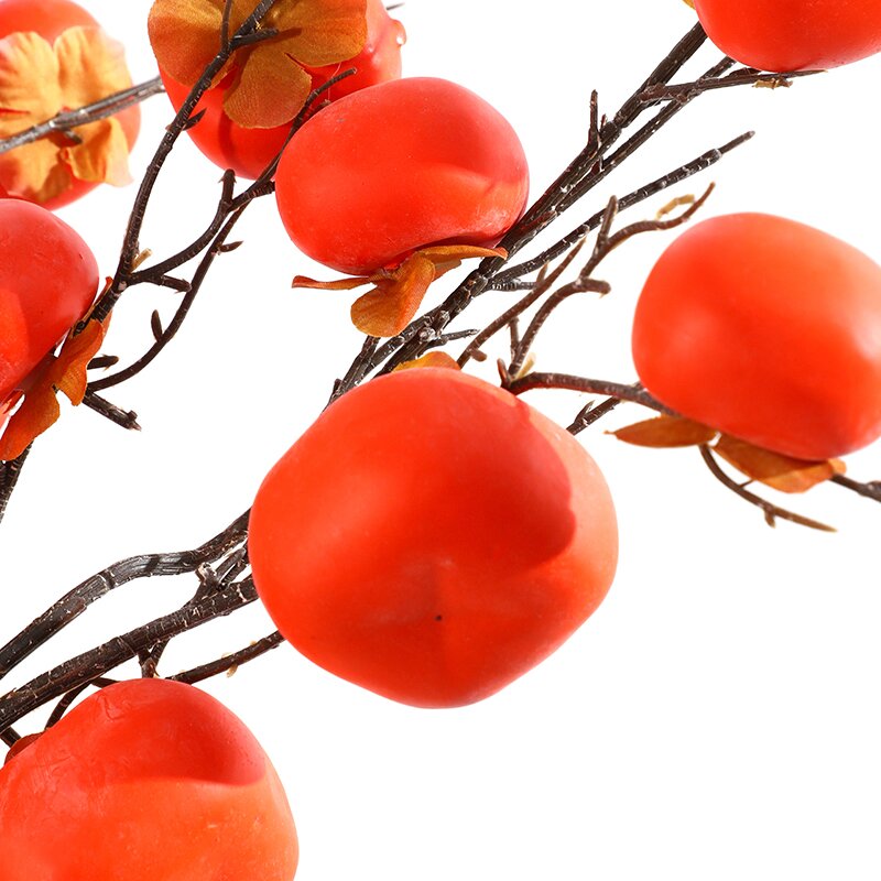 China Simulation berry with frost fake persimmon home decoration plant decoration fruit branch foam fruit simulation persimmon Manufacturers, Factories