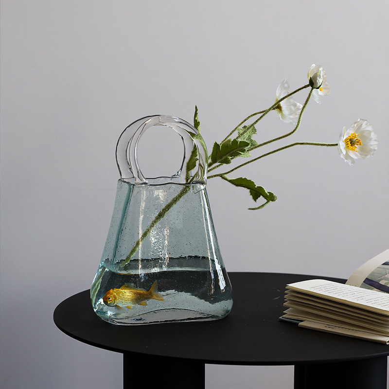 Wholesale Small Diameter Dwarf Flower Decoration Colour Glass Vase for Living Room Home Decoration Glass Vase for Flowers Manufacturers, Factory