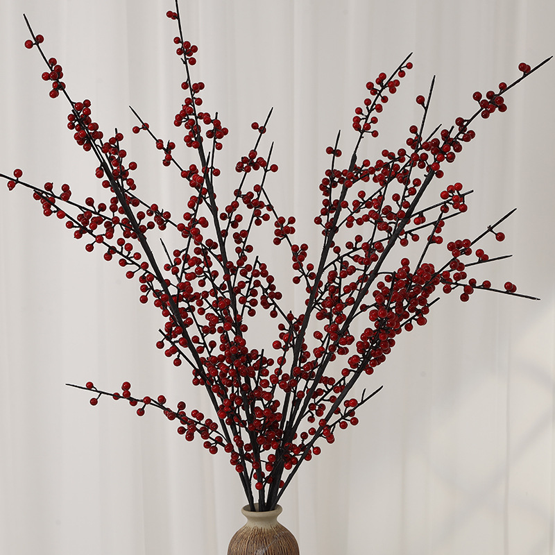 Wholesale Red fruit fortune fruit simulation flower decoration winter living room decoration acacia beans handmade diy display Manufacturers, Suppliers