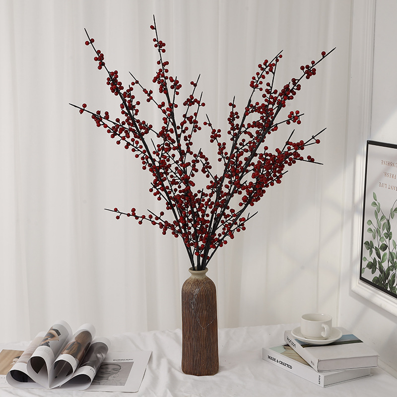Wholesale Red fruit fortune fruit simulation flower decoration winter living room decoration acacia beans handmade diy display Manufacturers, Suppliers