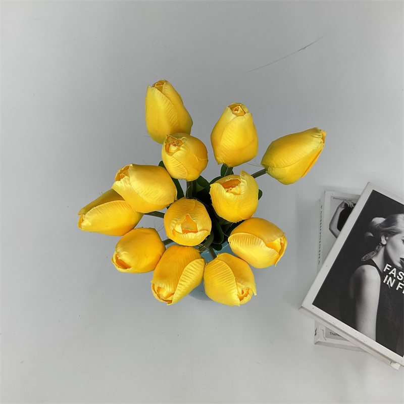 China Festival decor flowers bouquet silicon yellow pink white artificial flowers tulip real touch Pricelist, Quotes