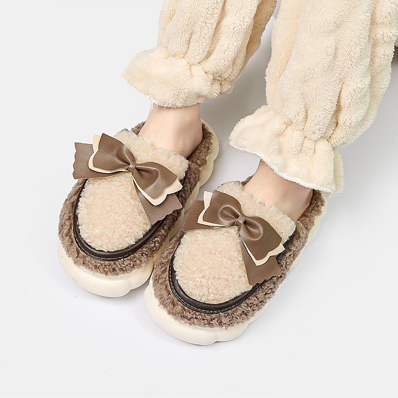 China Step on feeling cotton slippers women's winter warm plush girl heart anti-slip couple cute soft bottom outside wearing  Factory, Quotes