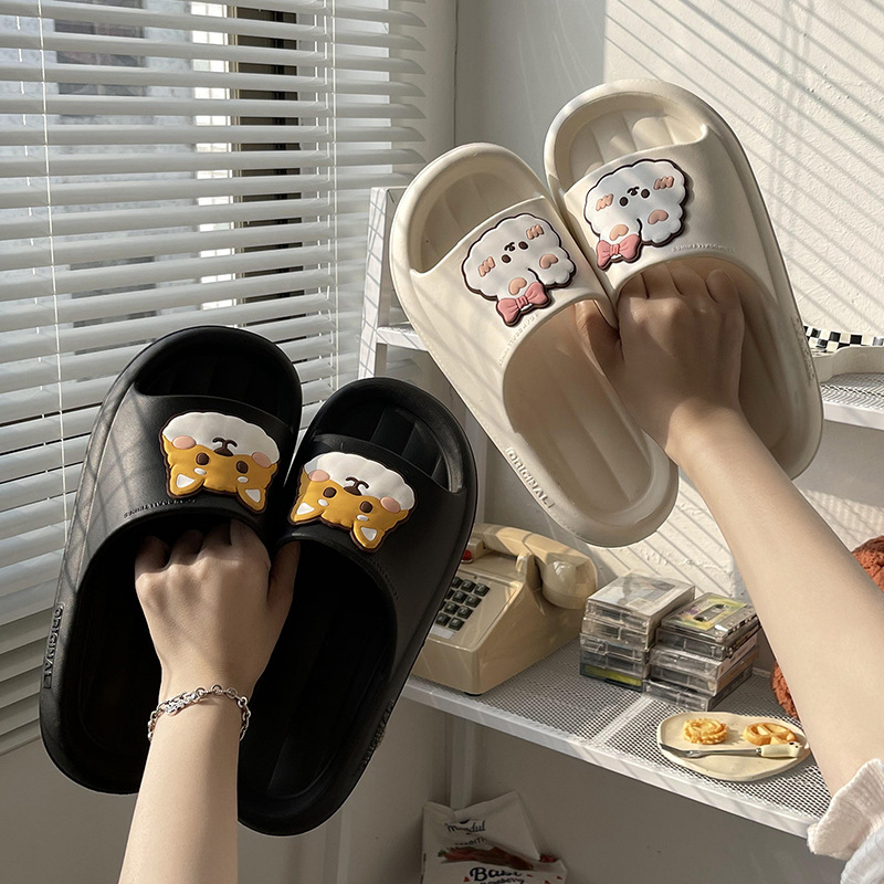 China EVA sandals female summer home lovely animals soft soled bathroom bath anti-skid couple beach slippers Manufacturers, Suppliers