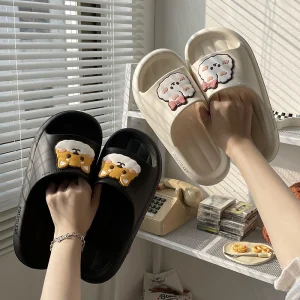 China EVA sandals female summer home lovely animals soft soled bathroom bath anti-skid couple beach slippers Manufacturers, Suppliers