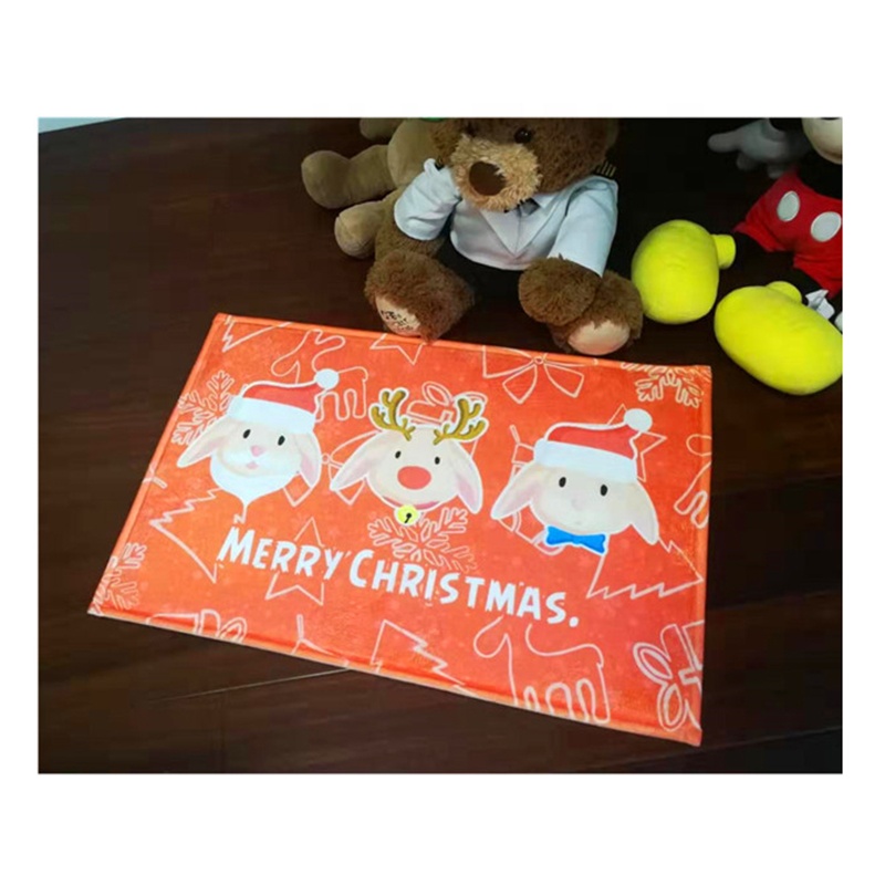 Wholesale Made in China Carpet Factory Cheap 50*80cm Coral Fleece Christmas Doormats Outdoor Suppliers, Pricelist