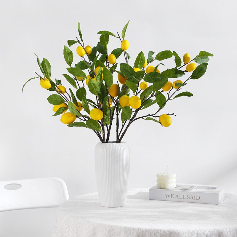 China Simulation lemon branch small fresh home hotel decoration flower arrangement photography props simulation lemon fruit Manufacturer, Supplier