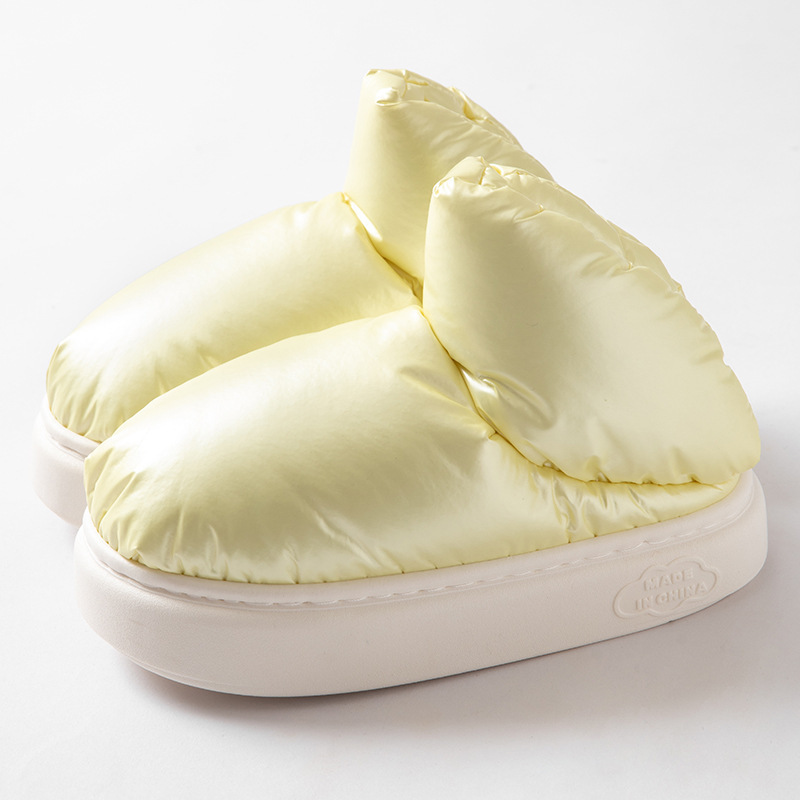Wholesale Down Cotton Slippers Women's Winter Fashion Stepping on Feces Feel Home Thick Sole Can Wear Outside Couples Cotton Slippers Men Manufacturers, Factory