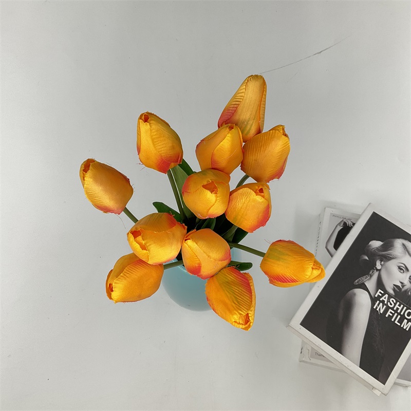 China Festival decor flowers bouquet silicon yellow pink white artificial flowers tulip real touch Pricelist, Quotes