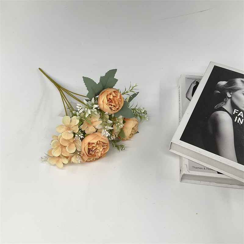 Wholesale Real Touch 32cm Artificial Plants Silk Rose Flower With Long Stem For Wedding Party Decor Five small tea rose Factory, Pricelist