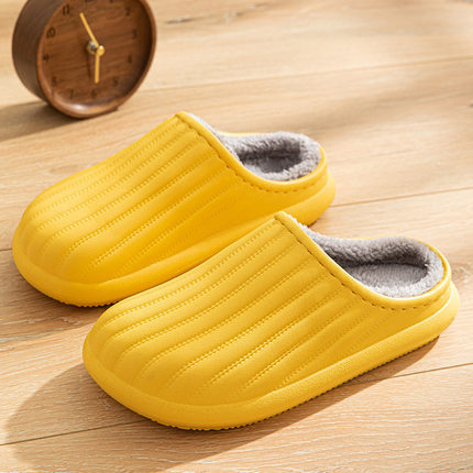 China Waterproof cotton slippers women's winter indoor home anti-slip warm couple plush soft bottom stepping on shit cotton slippers men Manufacturers, Suppliers