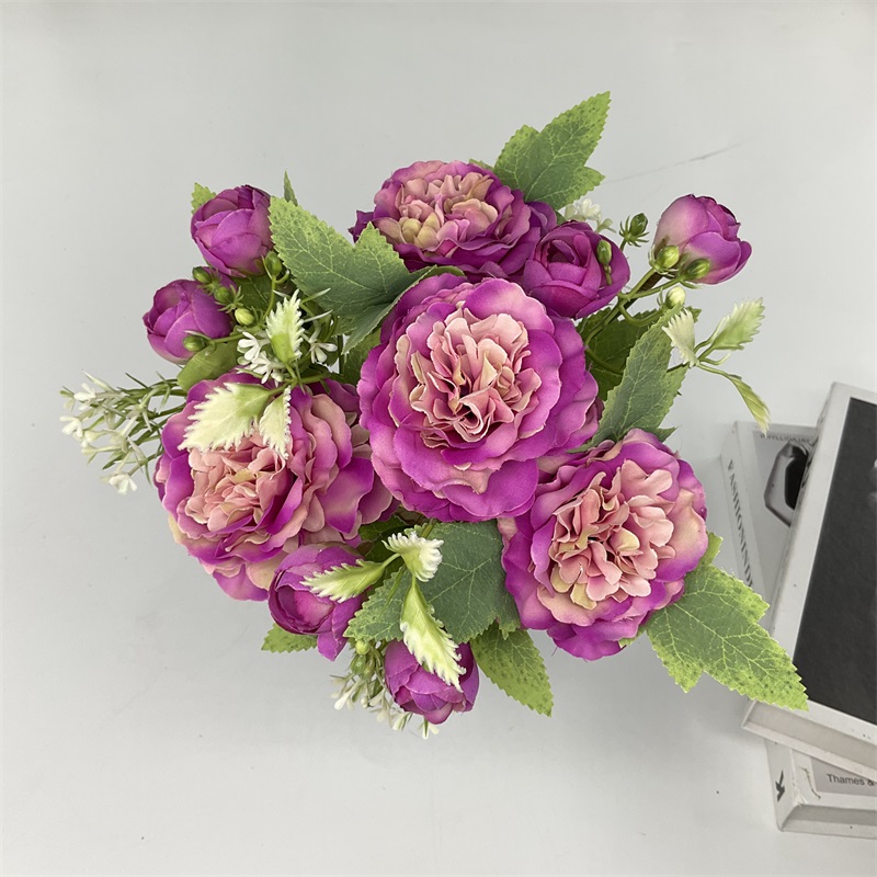 China Hot sale artificial flower 5pcs/bath velvet various color rose flower for wedding decor Large peony Supplier, Factory