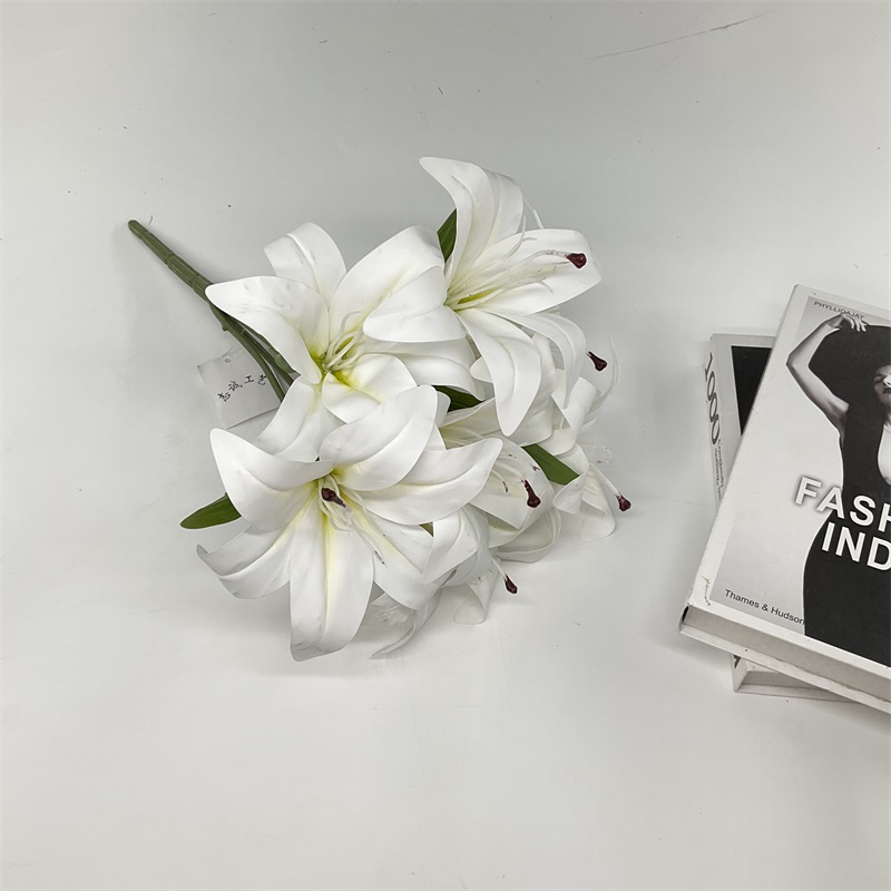 China Factory Hot Sell Simulation lily 7 head perfume lily silk flower Artificial wedding home decoration tiger flower Manufacturers, Suppliers