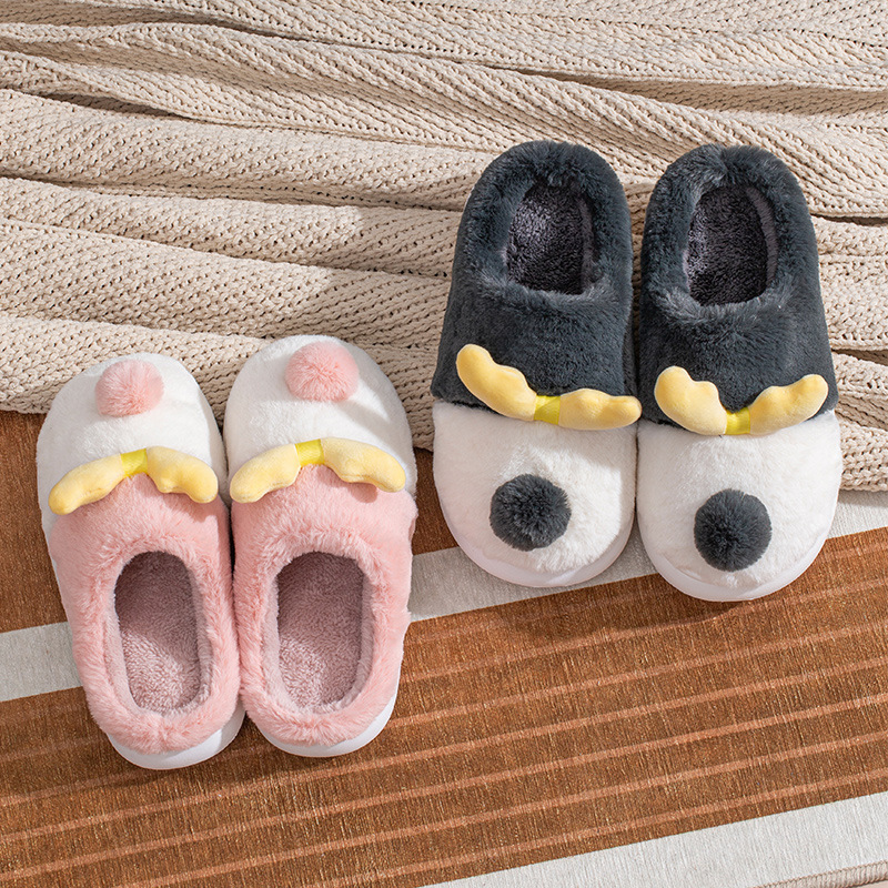 Wholesale Platform cotton slippers women's winter home household couple indoor slippers men cute outside wear plush autumn and winter warm shoes Supplier, Factories