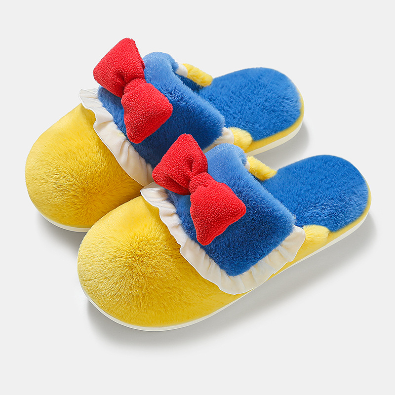 Wholesale Winter cotton slippers female cute bow indoor home non-slip couple home autumn and winter cartoon warm male winter Supplier, Pricelist