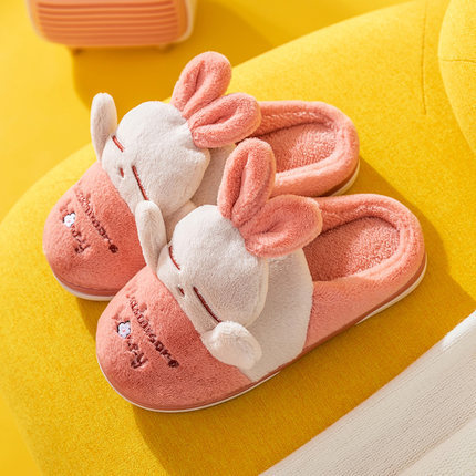 China Rogue rabbit cotton slippers women's winter home home cute rabbit cartoon plush warm thick bottom non slip slippers men Factories, Quotes