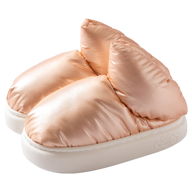Wholesale Down Cotton Slippers Women's Winter Fashion Stepping on Feces Feel Home Thick Sole Can Wear Outside Couples Cotton Slippers Men Manufacturers, Factory