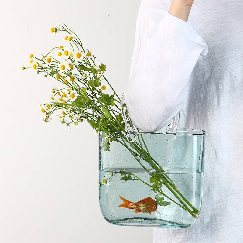 Wholesale Small Diameter Dwarf Flower Decoration Colour Glass Vase for Living Room Home Decoration Glass Vase for Flowers Manufacturers, Factory