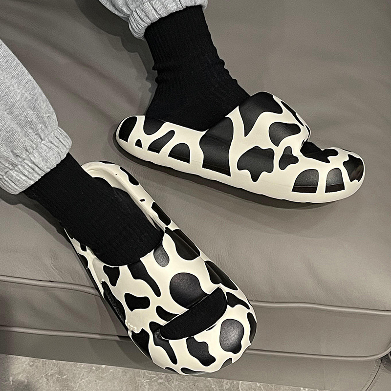 China Foreign trade cow's feeling of stepping on feces cool slippers female summer household soft bottomed ins fashionable couple's anti-collision slippers Manufacturers, Factories