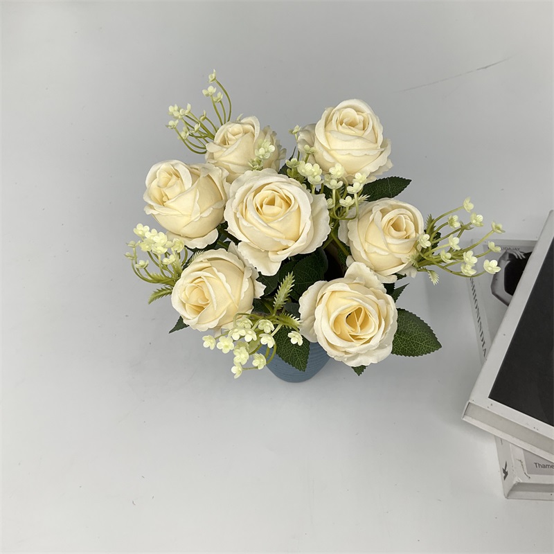 Wholesale Factory hot Competitive Price Good Quality 9-Head kola Sophie Rose Artificial Flower Rose bud For Wedding Tea Rose Supplier, Factories