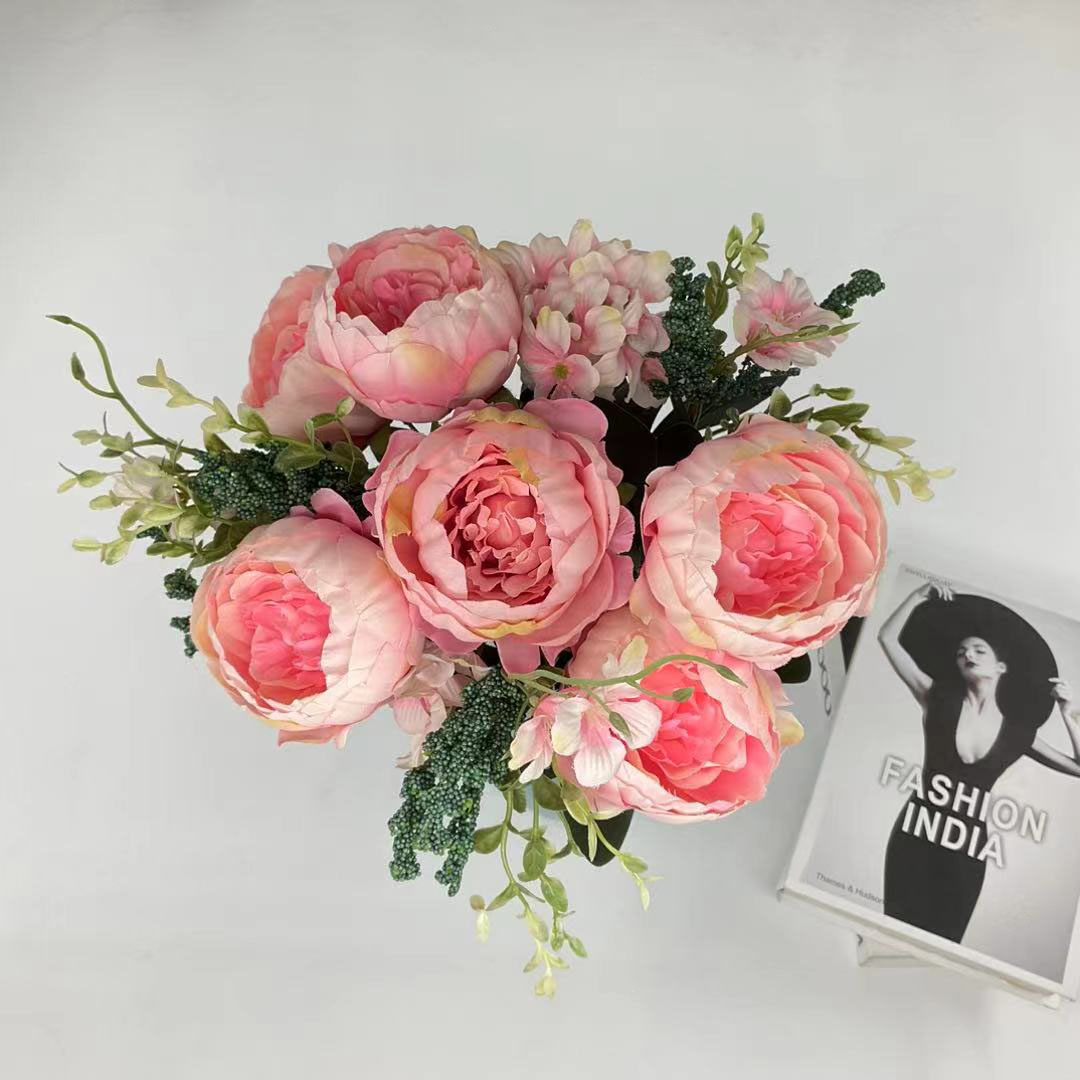 China  white Artificial Peony Bouquet 13 Head Flowers Home Wedding Decor Factories, Pricelist