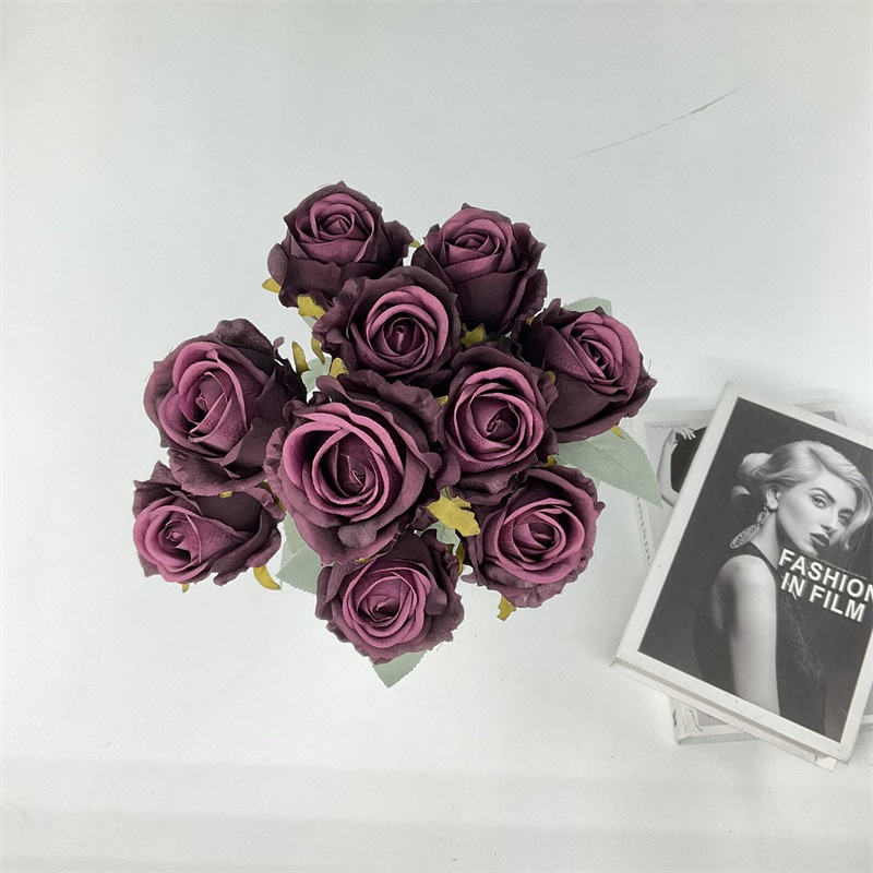 Wholesale 9 heads wholesale Artificial Rose Bud flower Wedding supplies Wedding decoration Holding Flowers Supplier, Pricelist
