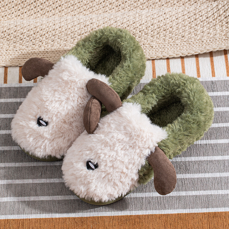 Wholesale Cotton slippers ladies autumn and winter new home household floor cotton shoes men couples thick plush warm cute slippers Supplier, Quotes