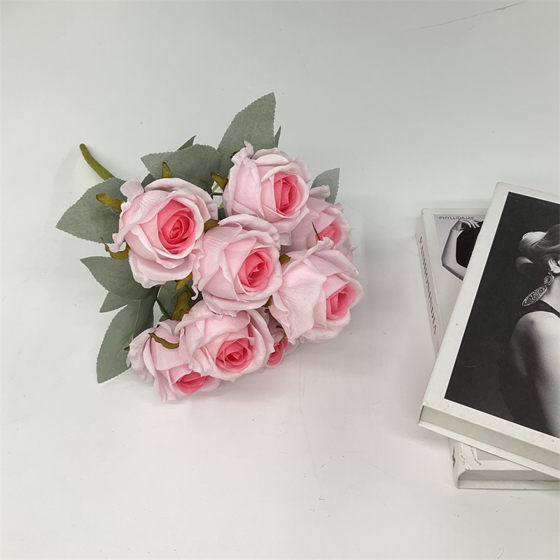 Wholesale 9 heads wholesale Artificial Rose Bud flower Wedding supplies Wedding decoration Holding Flowers Supplier, Pricelist
