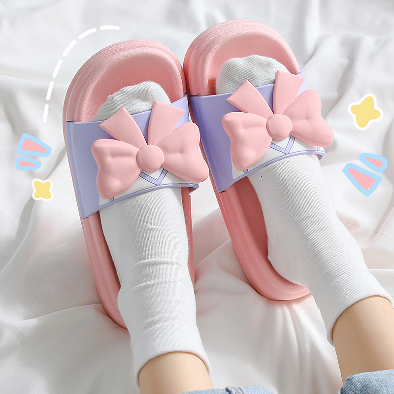 Wholesale Slippers Summer Lady Bowknot Princess Wind Indoor Household Sandals Outdoor Wear Non slip Wholesale Supplier, Suppliers