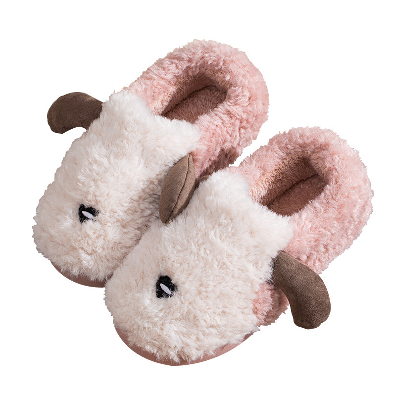 Wholesale Cotton slippers ladies autumn and winter new home household floor cotton shoes men couples thick plush warm cute slippers Supplier, Quotes