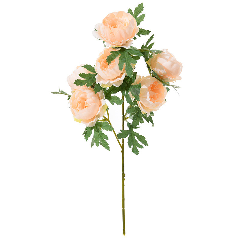 China Spring new table flower arrangement simulation 6 single small tea rose wedding decoration photography props fake flower simulation flower Suppliers, Factory
