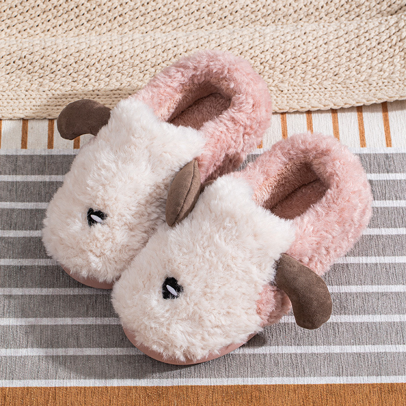 Wholesale Cotton slippers ladies autumn and winter new home household floor cotton shoes men couples thick plush warm cute slippers Supplier, Quotes