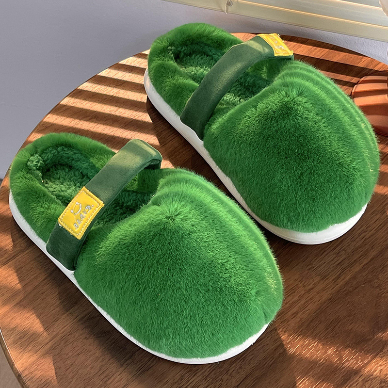 China Cotton slippers women's winter fashion Korean version ins style outside wear trend plus fleece warm thick-soled cotton slippers Manufacturers, Factories