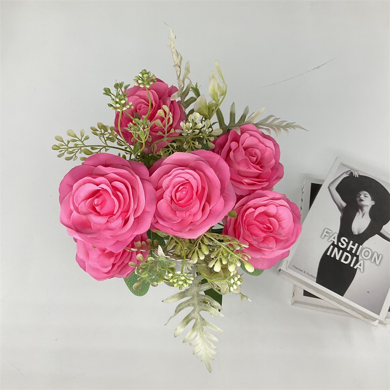 China 7 Fork Factory Hot Sell Love Artificial Rose WOMEN flower Wedding supplies Wedding decoration Holding Flowers Manufacturer, Pricelist