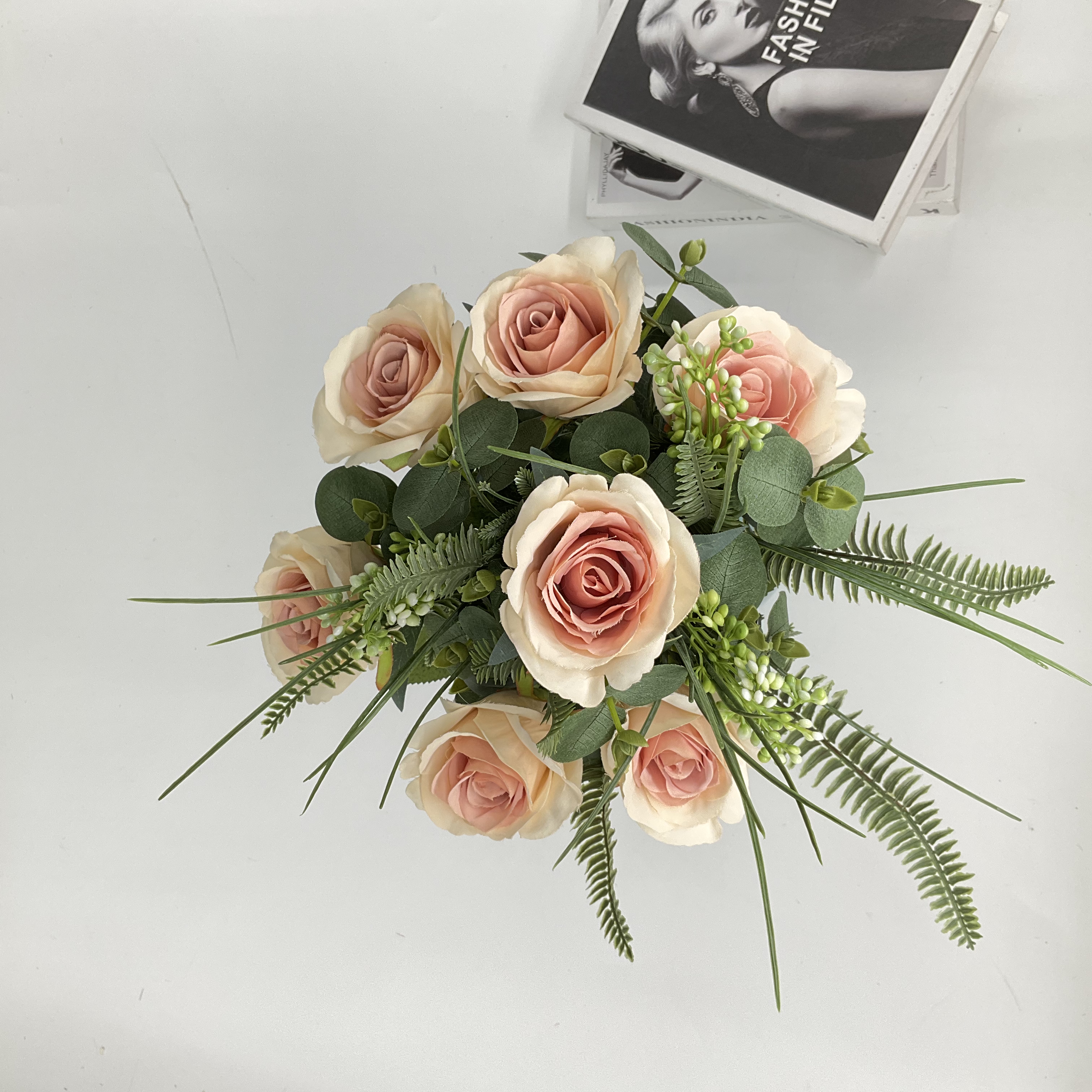Wholesale Competitive Price Good Quality 9-Head  kola Sophie Rose Artificial Flower Rose For Wedding Suppliers, Factories