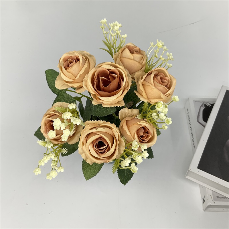 Wholesale Factory hot Competitive Price Good Quality 9-Head kola Sophie Rose Artificial Flower Rose bud For Wedding Tea Rose Supplier, Factories