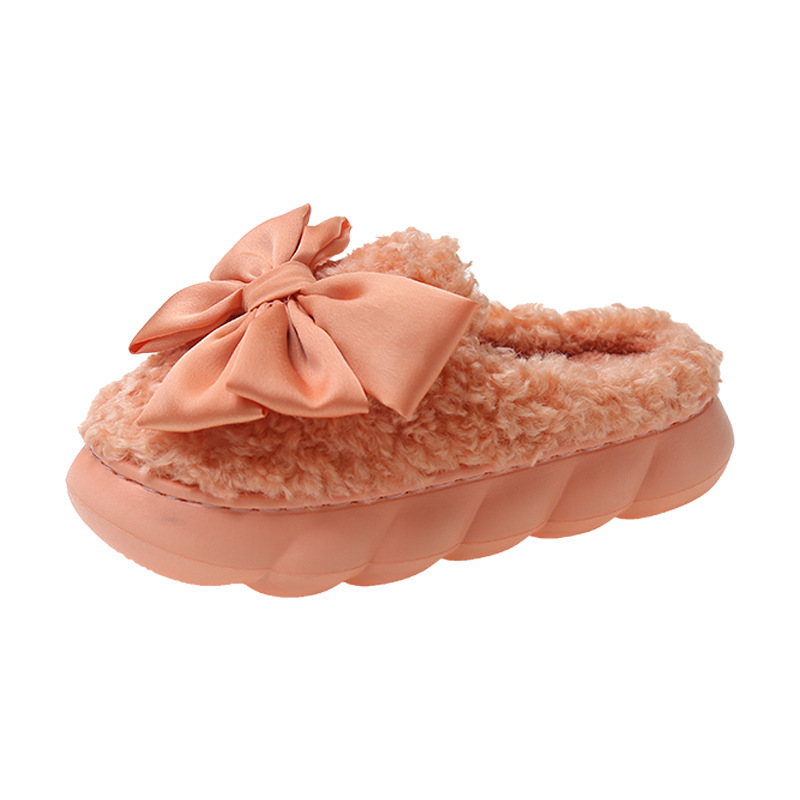 Wholesale Cotton slippers women's autumn and winter thick bottom soft bottom net red bow home cute new slippers indoor Factory, Pricelist