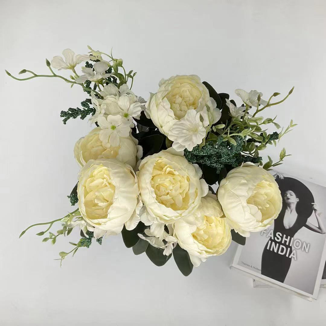 China  white Artificial Peony Bouquet 13 Head Flowers Home Wedding Decor Factories, Pricelist