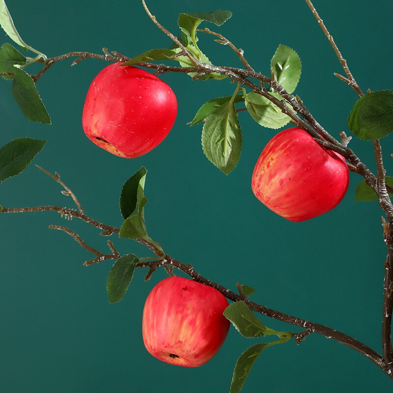 Wholesale Simulation apple living room decoration ornaments fake fruit photography props with leaves and branches landscaping simulation flowers simulation berry branches Manufacturer, Suppliers