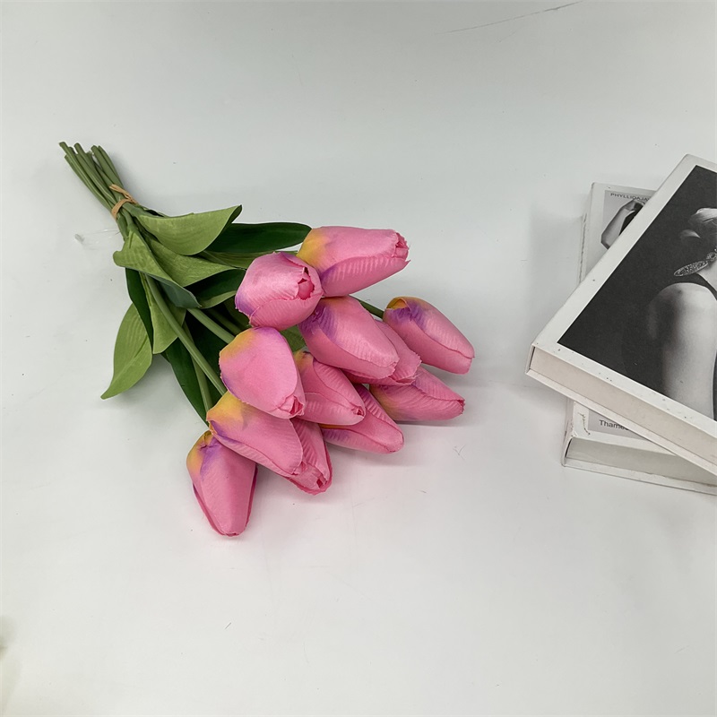 China Festival decor flowers bouquet silicon yellow pink white artificial flowers tulip real touch Pricelist, Quotes