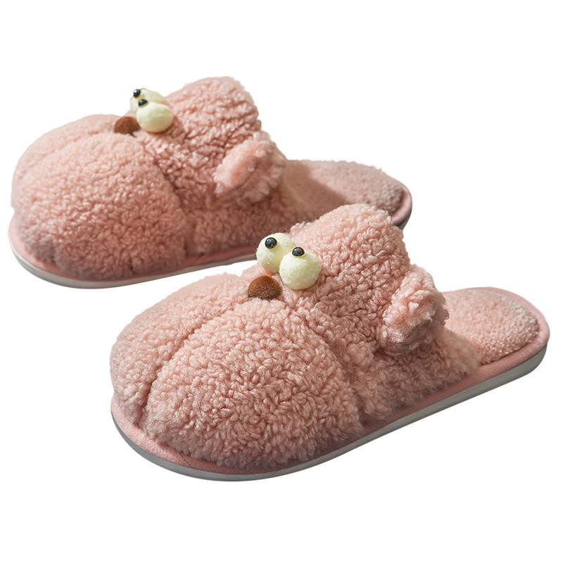 Wholesale New Cotton Slippers Women Autumn and Winter Thick Bottom Cute Plush Slippers Home Couples Indoor Hair Slippers Wholesale Manufacturer, Factories