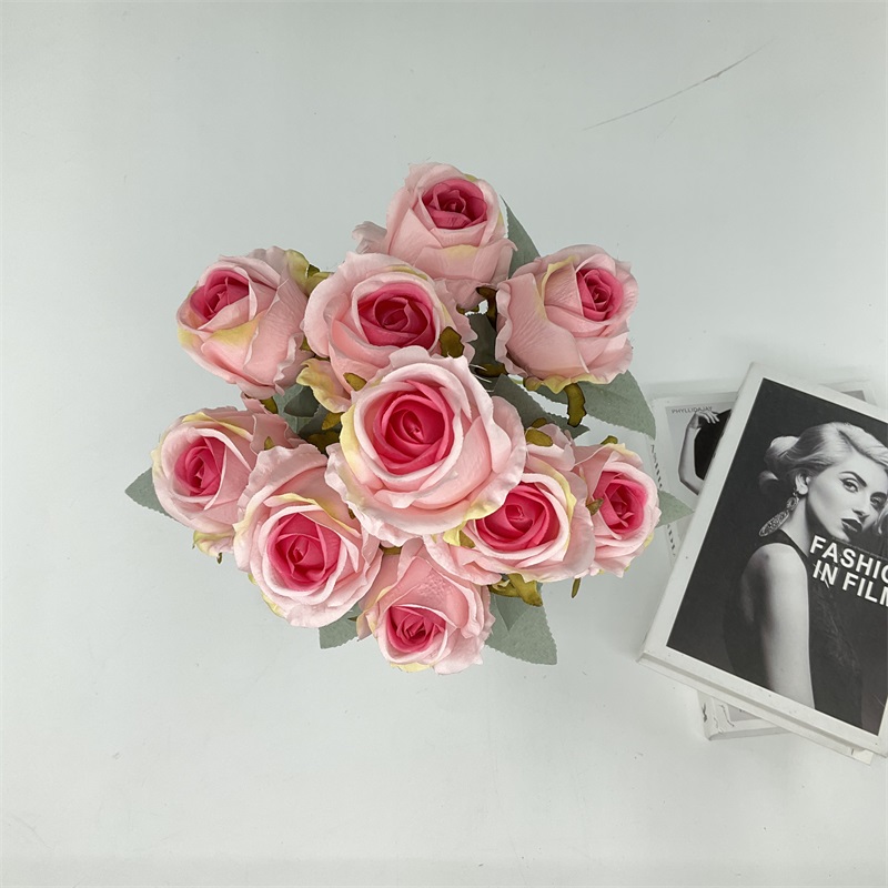 Wholesale 9 heads wholesale Artificial Rose Bud flower Wedding supplies Wedding decoration Holding Flowers Supplier, Pricelist