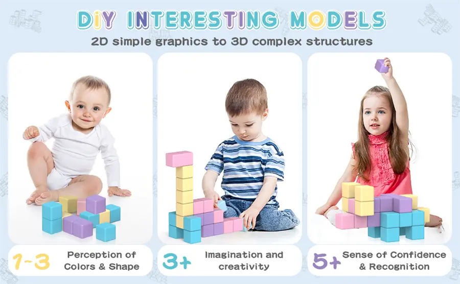 Magnetic Blocks Building Cubes for Toddlers Gifts