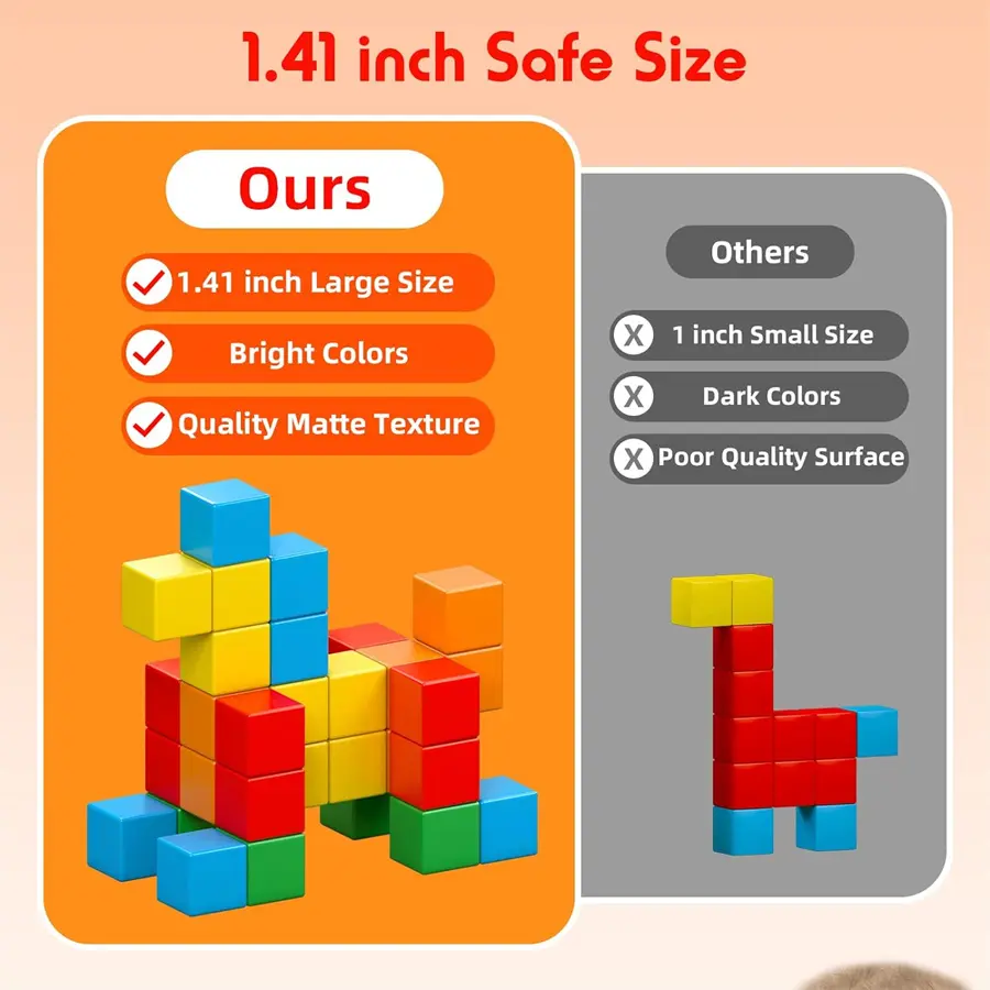 Magnetic Cubes for Toddlers Toys Building Blocks S6kjz