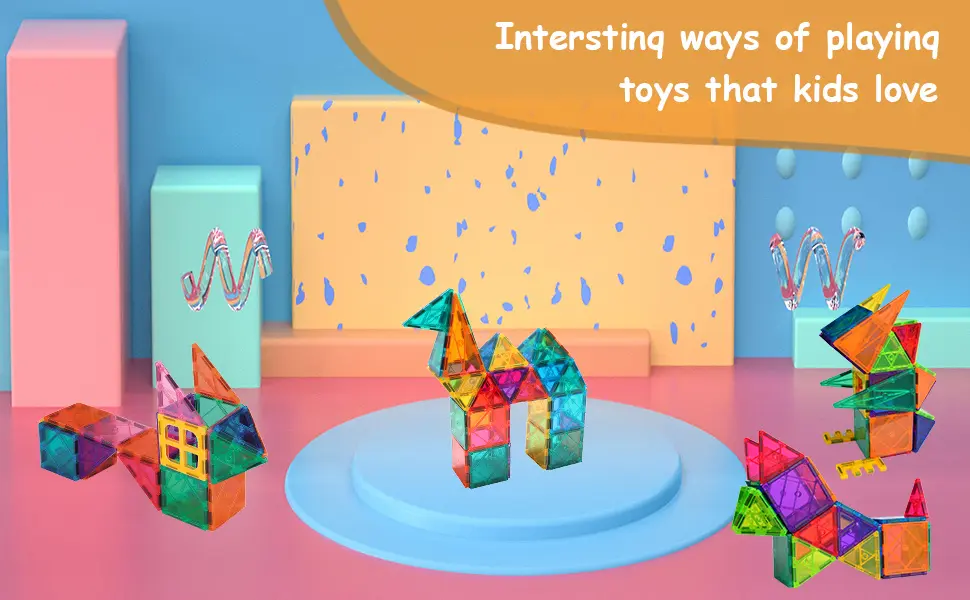 Magnetic Tiles Building Blocks Toys for Kids STEM 14iff
